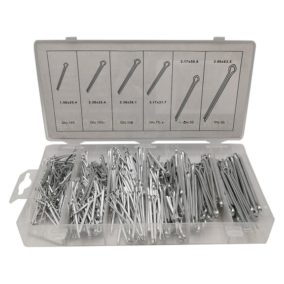 Zyllora 555Pc Cotter Pin Assortment R Clip Hairpin Spring Indexing Pins for Industrial