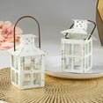 thumbnail image 5 of Kate Aspen Mini Decorative Lanterns - Set of 6 - Vintage Metal Lantern Candle Holders for Wedding Centerpiece, Home Decor and Party Favor (White), 5 of 8