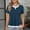 Navy, variant on Women's Mock Double Layer Colorblock Round Neck Short Sleeve Casual Daily Relaxed Tailored Spring Shirt XXL