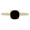 thumbnail image 7 of Solitaire with Accents Engagement Ring for Women - 2.7ct Natural Onyx in 14K Yellow Gold Promise Ring, 7 of 7