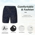 thumbnail image 5 of Daiia Copper-Gold Gloss Outline Navy Dark Blue Mens Swim Trunks Swim Shorts Quick Dry Swim Shorts with Mesh Lining Pockets-Large, 5 of 9