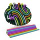 thumbnail image 1 of Sensory Activity Board,Silicone Sensory Fidget Stress Toys for Kids 3+ and Adults,Calming for Anxiety,ADHD & Autism,Portable Travel Bag & 22 Colorful Soft Strings（Green,Round）, 1 of 5