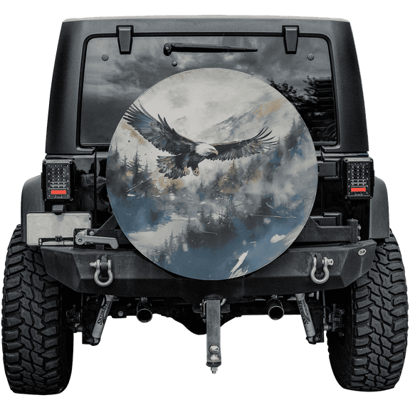 Lotusprinthandmade Bald Eagle Spare Tire Cover Without Backup Camera Hole 6 Sizes (34 in.)