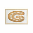 thumbnail image 1 of Christmas Alphabet Wall Art with Frame, G Letter Shaped Cookie with Splashy Effect Creamy Toppings Print, Printed Fabric Poster for Bathroom Living Room, 35" x 23", Ginger and White, by Ambesonne, 1 of 2