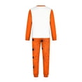 thumbnail image 4 of Family Holiday Spooky Halloween Pajamas Set Long Sleeve Crewneck Shirt and Pants Pumpkin Face Print Loungewear Outfits, 4 of 4