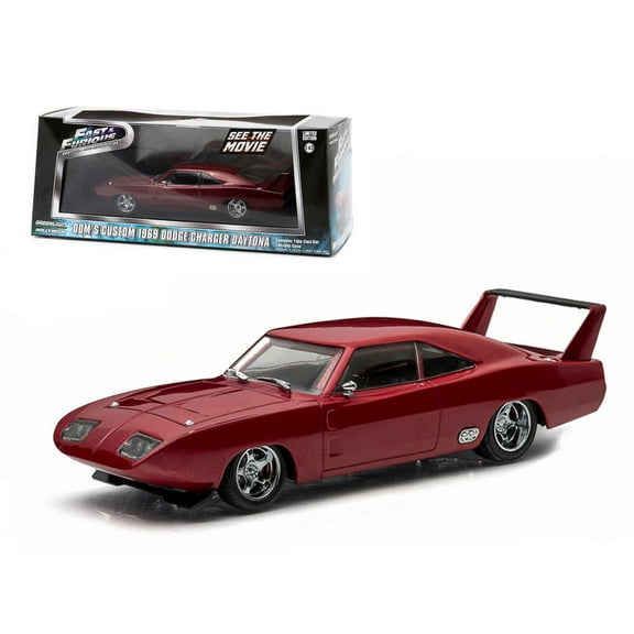 Dom's 1969 Dodge Charger Daytona Maroon Fast and Furious 6" Movie 2013 1/43 Diecast Model Car by Greenlight"
