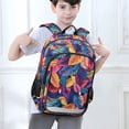 thumbnail image 6 of FORMRS Unisex School Backpack 17" Student Travel Bag with Laptop Compartment, Colorful Art Leaves Pattern, 6 of 7