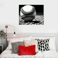 thumbnail image 4 of Nawypu Canvas Prints Wall Art Black White Baseball Rustic Sports Picture Printed On Canvas Stretched and Framed for Home Living Room Decor, 4 of 4