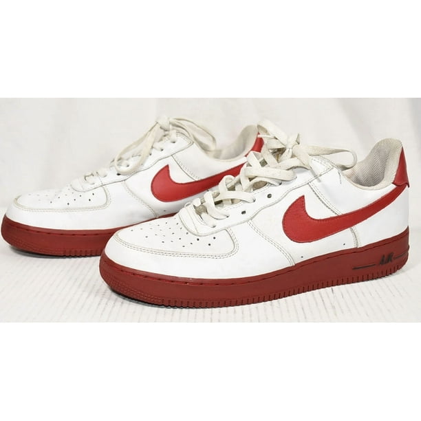 Ni&ke Air Force 1 White Sneakers Athletic Shoes Red Sole Mens Sz 11.5