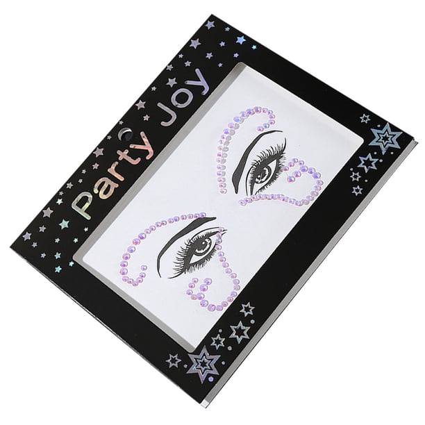 Jumpingount Pegatinas de diamantes de imitación para la frente de los ojos, autoadhesivas, elegantes, sin pegamento, maquillaje facial, arte de Tratamientos faciales HF-107 Púrpura