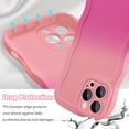 thumbnail image 6 of Design for iPhone 12 Pro Max 6.7" Wavy Edge Case, Cute Gradient Color Curly Wave Frame Design for Women Girls, Soft TPU Rubber Full-Body Shockproof Bumper Protection Phone Case, Pink Rose Red, 6 of 13