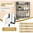 thumbnail image 7 of Over The Toilet Storage Shelf, 3-Tier Bathroom Organizer with Toilet Paper Holder and 3 Hooks, Freestanding Shelving for Restroom, Laundry, and Balcony ,black, 7 of 7