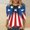 Multicolor, variant on Cavosen Patriotic Clothes for Women Petite Patriotic 3/4 Sleeve Round Neck Shirts American Flag Print Shirts Lady XL Independence Day Casual Tops Funny 4th of July Tunic Tees 2025 Patriotic Blouses