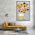 thumbnail image 3 of IDEA4WALL Framed Canvas Wall Art Minimalist Flowers in a Vase Painting Prints for Modern Home Decoration Ready to Hang - 24x36 inches, 3 of 4
