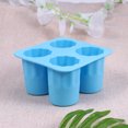 thumbnail image 5 of Eease 4 Cup Round Shot Glass Silicone Mold - Summer Ice Mould (Blue), 5 of 7