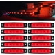 thumbnail image 2 of 10 Uds 6 LED luz indicadora lateral roja luz indicadora luz indicadora lateral trasera para camión remolque RV cabina barco autobús camión luz LED de posición, 2 of 5