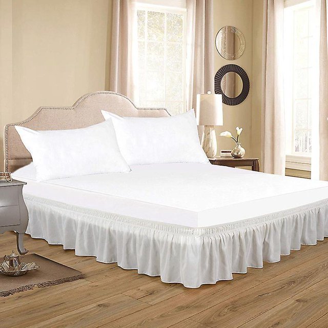 Delantal de color puro 180*200+38cm cubierta de falda con faldón de cama con banda elástica