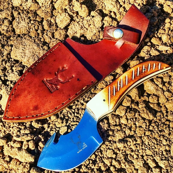 7.5' Skinner Knife Horn Handle Series Sharp Hunting Knife with Sheath