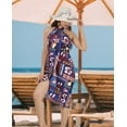 thumbnail image 4 of HAPPY BAY Women's Coverups Bikinis Swim Cover up Swimwear Beach Wraps Beachwear Summer Vacation Long Sarong for Women One Size Royal, Floral, 4 of 5
