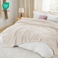 thumbnail image 3 of ROSEKIND Super-soft Aesthetic 3D Embossed Checkerboard Fleece Throw Blanket, Reversible Luxury Textured Fuzzy Plush Throw for Couch Bed Sofa, All-season, Ivory Cream, 30"x40", 3 of 8