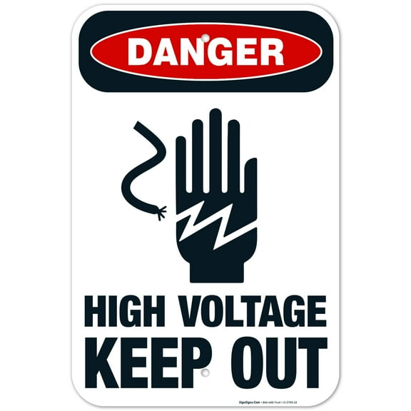 High Voltage Keep Out Sign, OSHA Danger Sign, (SI-3799) 12x18 Aluminum