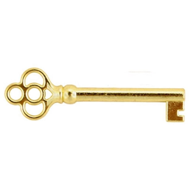 Classic Brass Hollow Barrel Skeleton Key For Cabinet Doors 