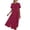 Red#02, variant on Amzcrzy Spring Dresses for Women Casual Loose Solid Color Beach Sundresses Trendy V Neck 3/4 Sleeve Womens Dresses Flowy A Line Pleated Maxi Dresses with Pockets S
