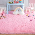 thumbnail image 5 of ZXNYH Large Area Rugs for Living Room Bedroom 6x9 Feet, Fluffy Kids Room Plush Shaggy Nursery Rug Furry Throw Carpets for Boys Girls, College Dorm Fuzzy Rugs Home Decorate Rug, Hot Pink, 5 of 7