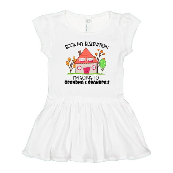 Inktastic Book my Reservation- I'm Going To Grandma and Grandpa's Girls Toddler Dress