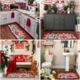 thumbnail image 5 of Merry Christmas Kitchen Rugs and Mats Set 2 PCS, Red Floral Kitchen Mats for Floor, Christmas Decorations for Home Kitchen (17"x47"+17"x30"), 5 of 6