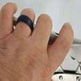 thumbnail image 2 of SNNROO Silicone Rubber Wedding Rings for Men Pack Black Blue Camo White Size 8, 2 of 11