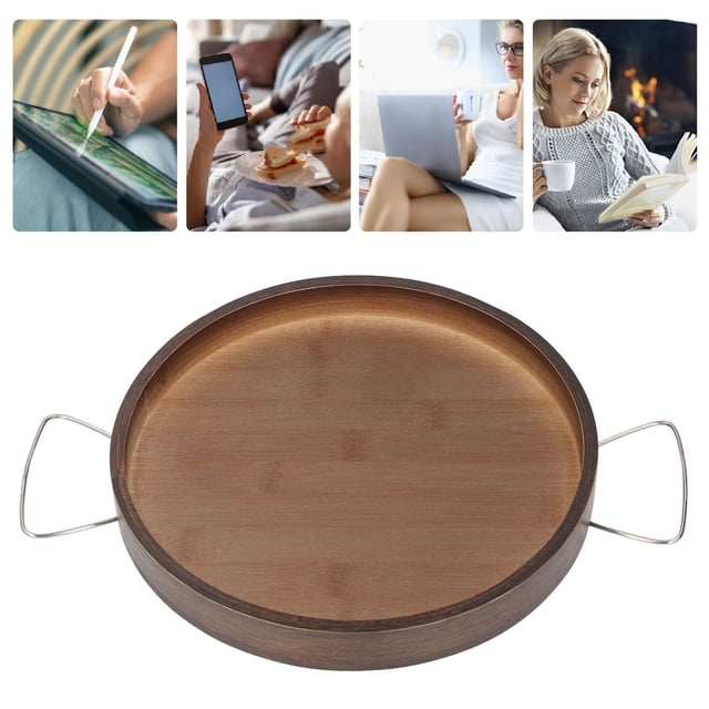 Table d'Accoudoir en Bois pour Canapé, Plateau à Clipser sur l'Accoudoir de Sofa Portable Antidérapant pour Aliments