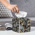 thumbnail image 5 of Goofa Rose Flowers Tissue Box Cover PVC Leather Tissue Holder Square Facial Tissue Case Facial Paper Organizer Dispenser for Bathroom, Vanity Countertop, 5 of 8