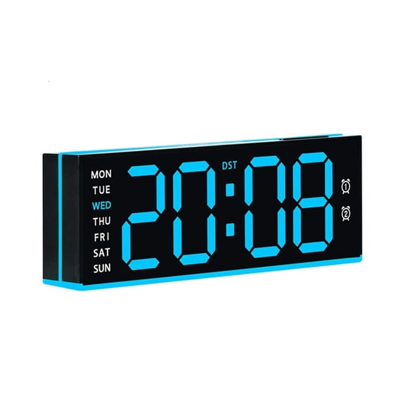 ZELVINN LED Digital Alarm Clock Electric Desk Clock with Snooze Date Loud Alarm Day of Week Ambients Light for Living Room Bedro