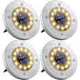 thumbnail image 1 of 4 luces solares para jardín, 12 LED, luz solar para suelo, luces solares para jardín exterior, blanco cálido, 1 of 7