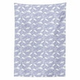 thumbnail image 2 of Safari Tablecloth, Abstract White Silhouettes Exotic Crowned Crane Birds Grass and Flowers, Rectangle Satin Table Cover for Dining Room and Kitchen, 52" X 70", Lavender Blue and White, by Ambesonne, 2 of 2