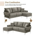 thumbnail image 4 of Convertible Sectional Sofa, 84" L-Shaped Sofa Couch with Reversible Chaise Lounge, Modern Chenille Upholstered Accent Sofa Corner Sofa with Metal Legs and 2 Pillows for Living Room Apartment, Espresso, 4 of 11