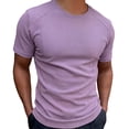 thumbnail image 2 of Blmnix Muscle Men's T-Shirts Cotton T Shirts Undershirts Shirt Purple Short Sleeve Crew Neck Athletic Shirts for Men,L, 2 of 9