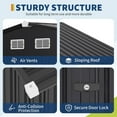 thumbnail image 4 of Yiwa 8' x 10' Waterproof Metal Shed, Outdoor Tool Storage with Metal Base & Locking Doors for Backyard/Patio, 4 of 8