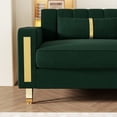 thumbnail image 7 of Modern Velvet Sofa Couch, 86" Large Loveseat Sectional Sofa Couch with Gold Legs for 3-4 Persons Upholstered Deep Seat Love Seat Sofa Chaise for Living Room Office Apartment Retro Green, 7 of 7