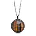 thumbnail image 2 of Vintage Library And Books Time Fashion Silver Necklace Pendant Jewelry, 2 of 2