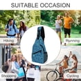 thumbnail image 6 of Full Print Chest Bag 8×15in Outer Large Bag On Both Sides Of Mesh Bag Inside Pocket Design Sponge Pad Shoulder Strap Animal Skin Print Style DarkTurquoise_4, 6 of 8