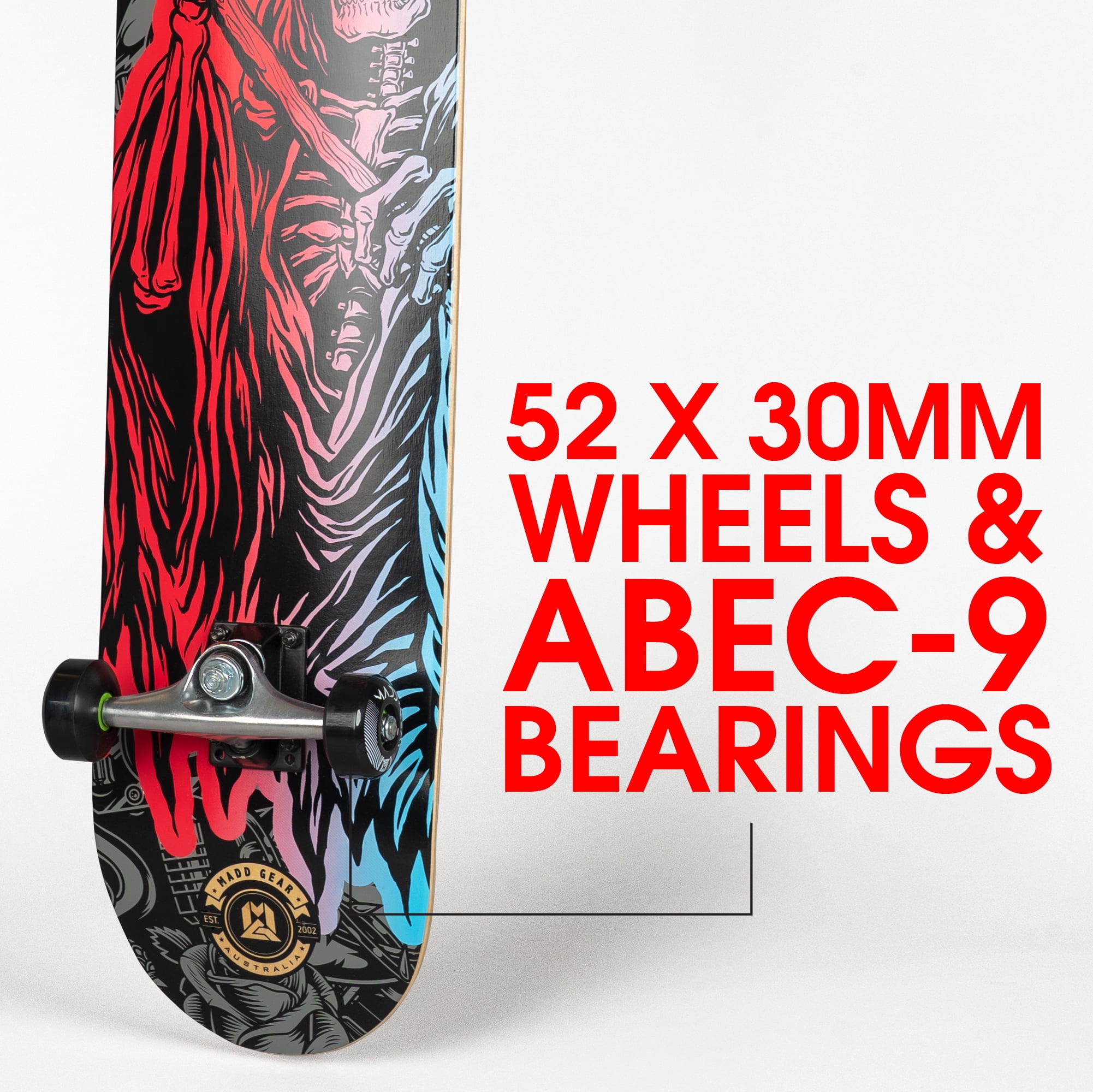 Madd Gear Kickflip 31 x 7.75 Inch Double Kicktail Complete Skateboard with Maple Deck Aluminum Trucks