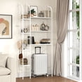 thumbnail image 5 of 7-Tier Over the Toilet Storage Rack, Heavy-Duty Metal Bathroom Organizer with Adjustable Shelf, Dual Toilet Paper Holders, Side Hooks, Space Saver for Small Bathroom Storage, Black, 5 of 8