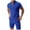 Blue, variant on Going Out Outfits for Men,Summer Outfits for Men,Fashion Casual Solid Zipper Track Suits for Men Set Solid Casual Short Sleeve Turndown Collar Shorts Set,Green,XXXL