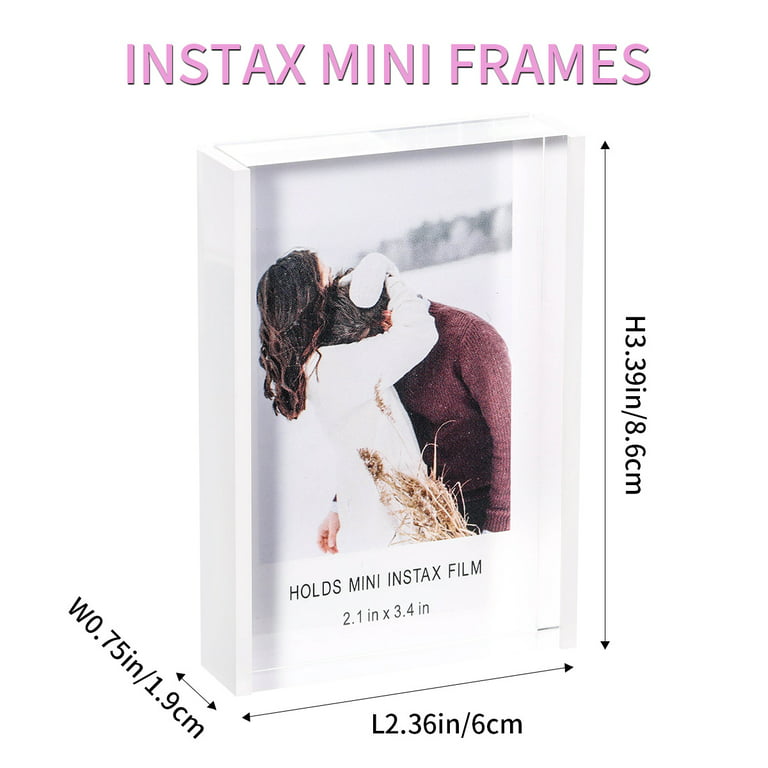 Acrylic Instax Mini Polaroid Frame and Photo Storage Box - Rustic