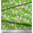 thumbnail image 3 of Soimoi Green Cotton Voile Fabric Fruits & Cookies Food Fabric Prints By Yard 42 Inch Wide, 3 of 3