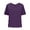 Dark Purple, variant on HXWCHs French Terry T-shirt Women's Retro Fashion Casual Loose Fit Short Sleeve Turndown Neck Solid Color Tee Shirt top S Purple