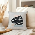 thumbnail image 3 of Ethan Taylor Botanical Throw Pillow Soft Cushion Cover 'Monstera Leaf Botanicals Monstera Leaves' Bohemian Pattern Decorative Square Accent Pillow Case, 18x18 Inches, Black, Pink, 3 of 5