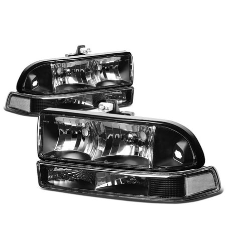 01 Chevy S10 Truck - For 1998 to 2004 Chevy S10 / Blazer GMT 325 / 330 Black Housing Headlight+Clear Corner Lamps 99 00 01 02 03 Left+Right